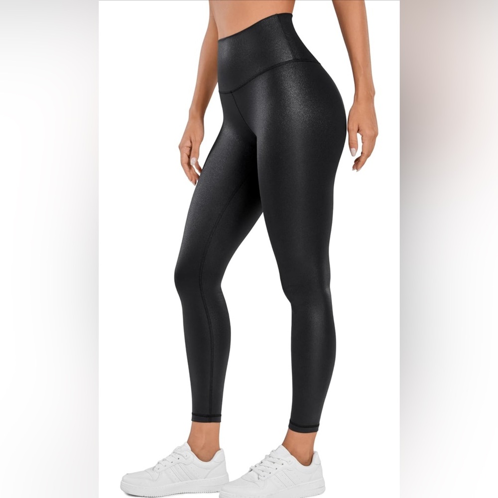 CRZ YOGA Butterluxe Matte Faux Leather Leggings for Women 25" -